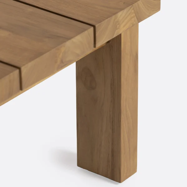 Natural Teak Wood Sturdy Outdoor Side Table - Image 4