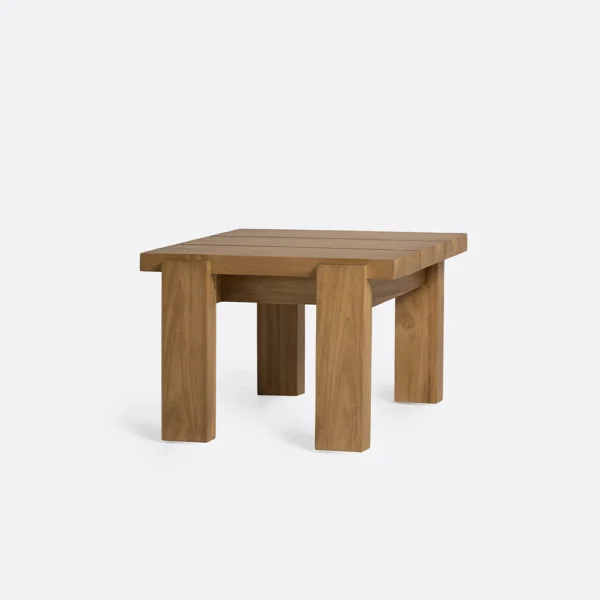 Natural Teak Wood Sturdy Outdoor Side Table - Image 3