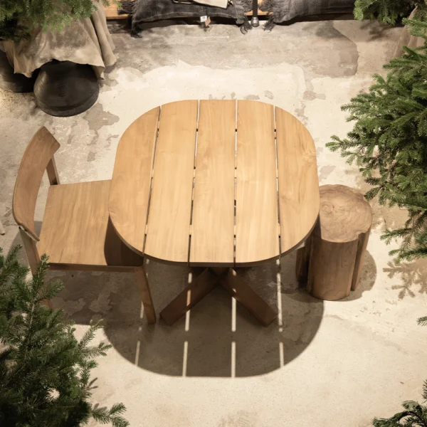 Quality Petit Solid Natural Teak Wood Dining Table - Indoor and Outdoor Models - Available in Two Sizes - Image 3