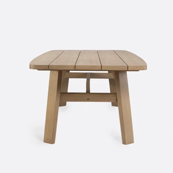 Weathered Finish Natural Teak Wood Outdoor Dining Table - Image 6