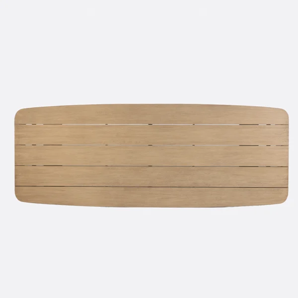 Weathered Finish Natural Teak Wood Outdoor Dining Table - Image 2