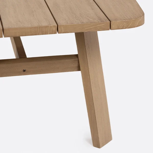 Weathered Finish Natural Teak Wood Outdoor Dining Table - Image 4