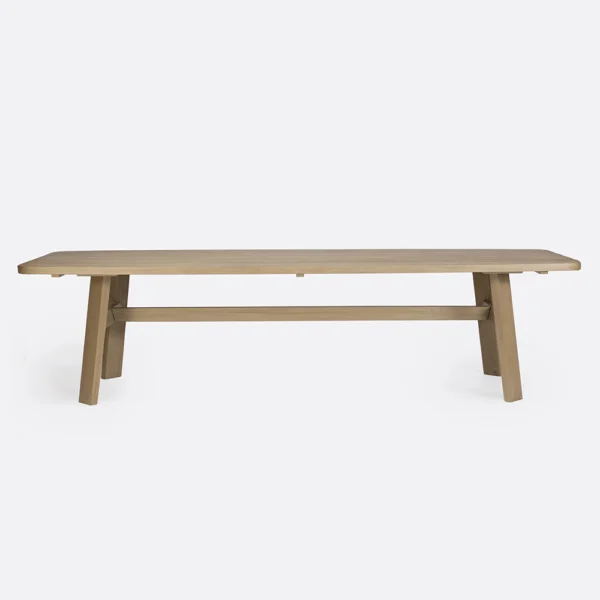Weathered Finish Natural Teak Wood Outdoor Dining Table