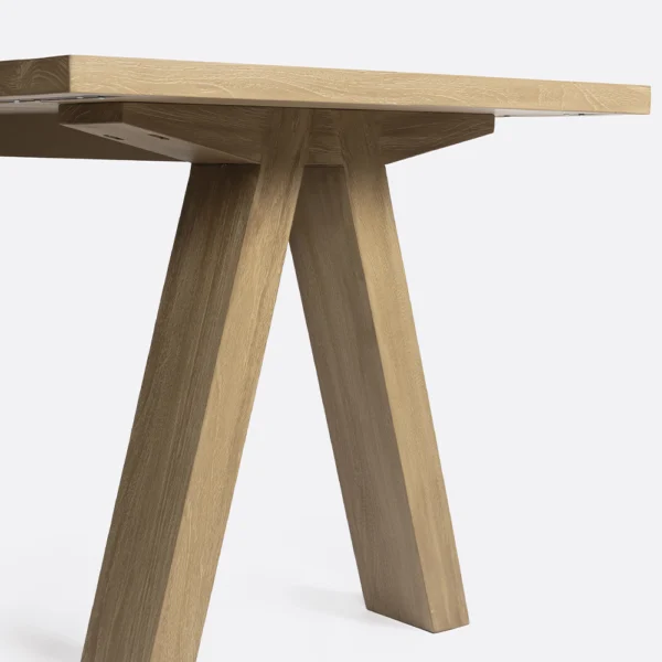 Rustic Solid Natural Teak Wood Outdoor Dining Table - Image 3