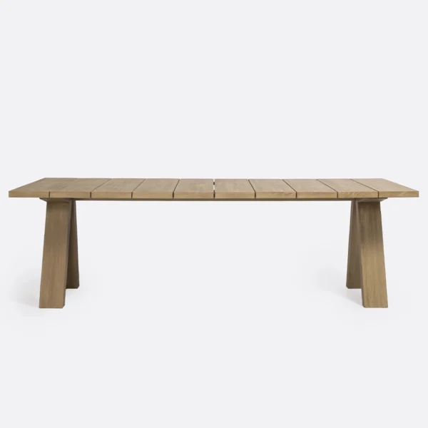Rustic Solid Natural Teak Wood Outdoor Dining Table