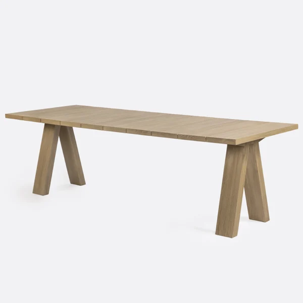 Rustic Solid Natural Teak Wood Outdoor Dining Table - Image 2
