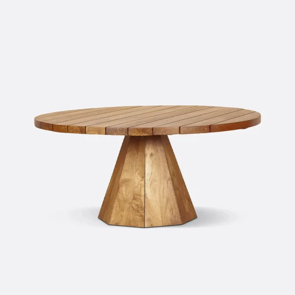 Natural Teak Wood Sculpted Outdoor Coffee Table