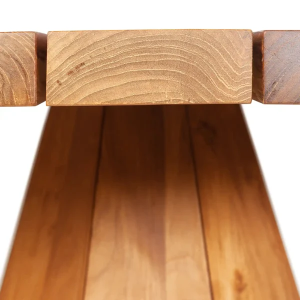 Natural Teak Wood Sculpted Outdoor Coffee Table – Image 3