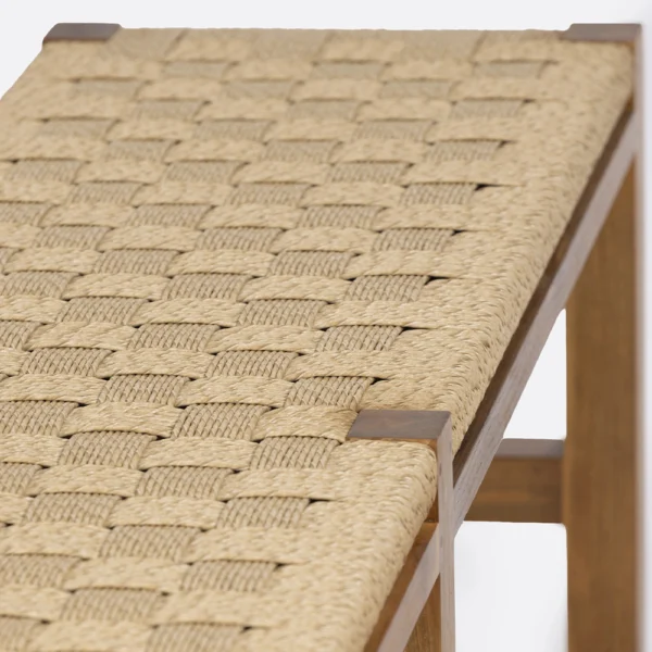 Rustic Natural Teal Wood Outdoor Bench - Image 5