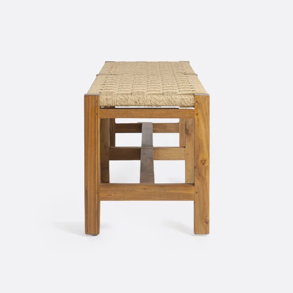 Rustic Natural Teal Wood Outdoor Bench - Image 7