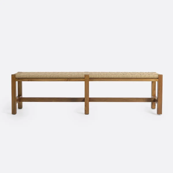 Rustic Natural Teal Wood Outdoor Bench