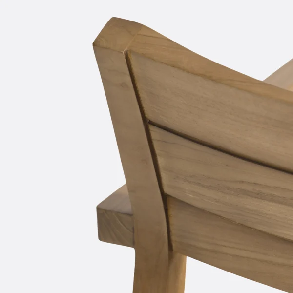 Rustic Solid Teak Wood Outdoor Lounge Chair - Image 6