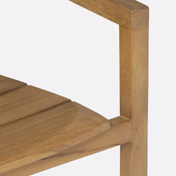 Rustic Solid Teak Wood Outdoor Lounge Chair - Image 3