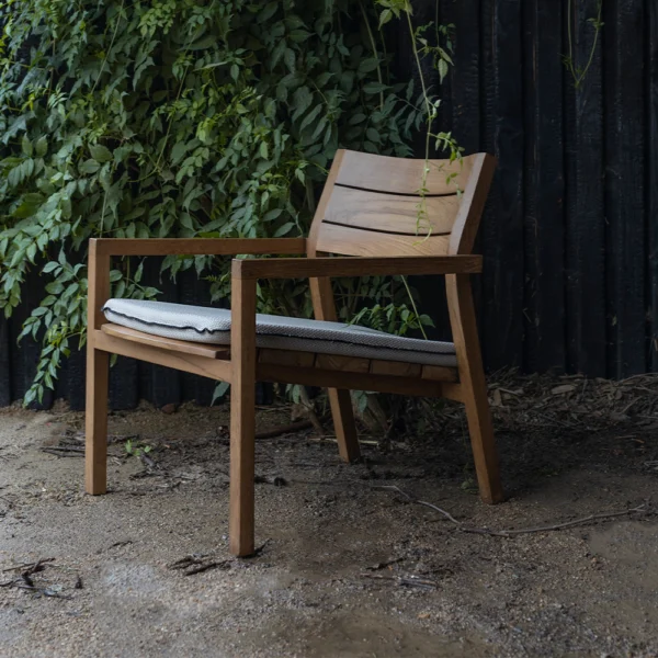Rustic Solid Teak Wood Outdoor Lounge Chair - Image 7