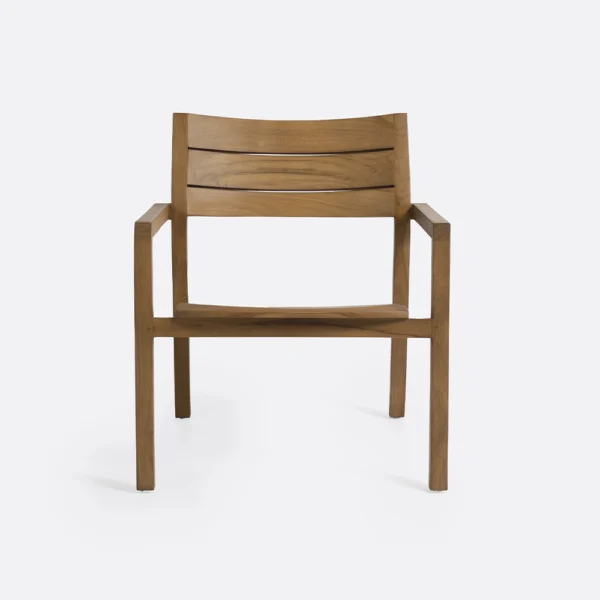 Rustic Solid Teak Wood Outdoor Lounge Chair