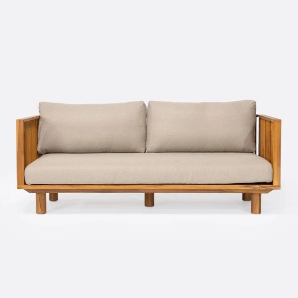 Natural Reclaimed Teak Wood Outdoor Sun Lounger / Sofa / Sunbed - Image 6