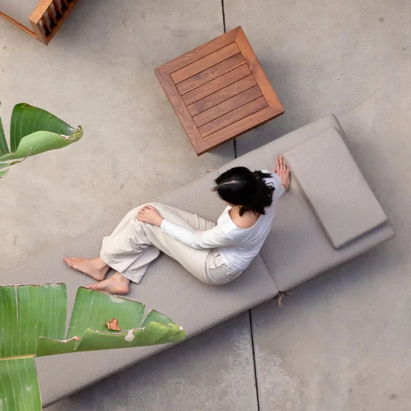 Minimalist Teak Wood Sunbed Mattress - Available in Two Colours - Image 3