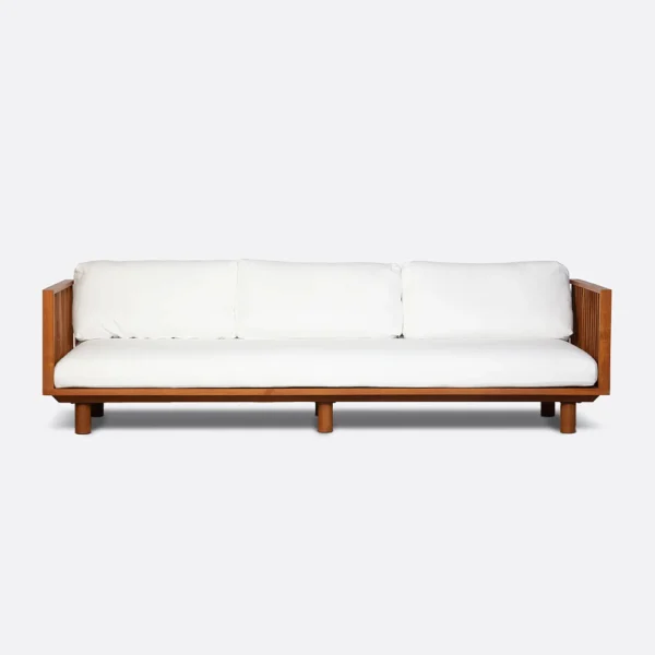 Natural Reclaimed Teak Wood Outdoor Sun Lounger / Sofa / Sunbed - Image 9