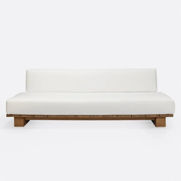 Stylish Natural Teak Wood Outdoor Sofa - Available in Two Colours