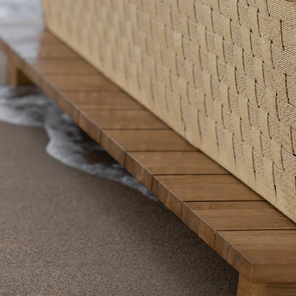 Stylish Natural Teak Wood Outdoor Sofa - Available in Two Colours – Image 4