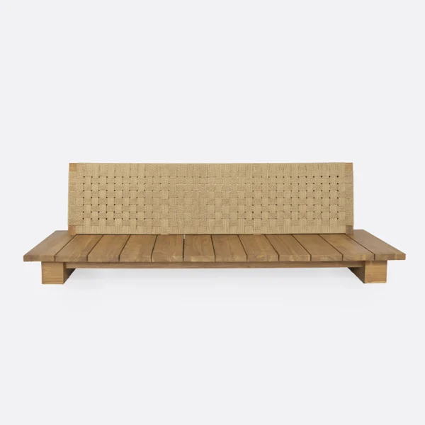 Stylish Natural Teak Wood Outdoor Sofa - Available in Two Colours – Image 3