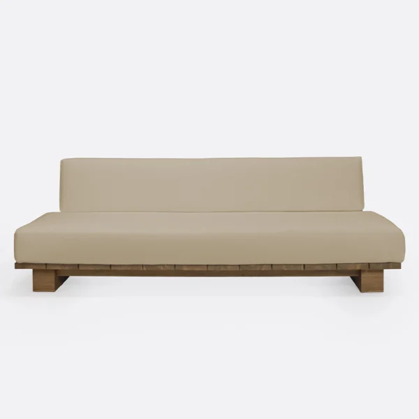 Stylish Natural Teak Wood Outdoor Sofa - Available in Two Colours – Image 2