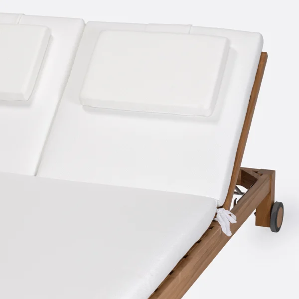 Minimalist Teak Wood with Mattress Outdoor Sunbed - Available in Two Colours and Two Sizes - Image 6