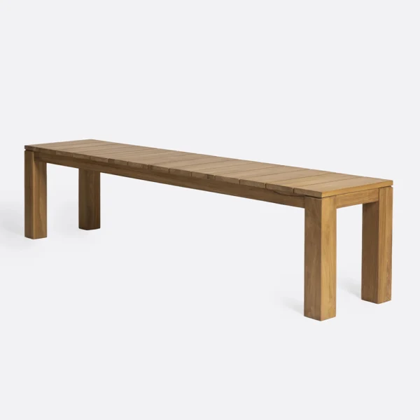 Iconic Solid Natural Teak Wood Outdoor Bench - Image 4