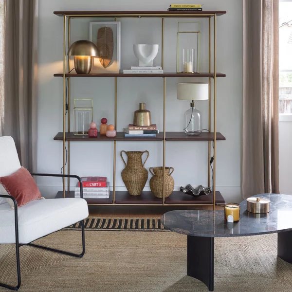 Waxed Mango with Walnut Finish Bookcase - Image 7