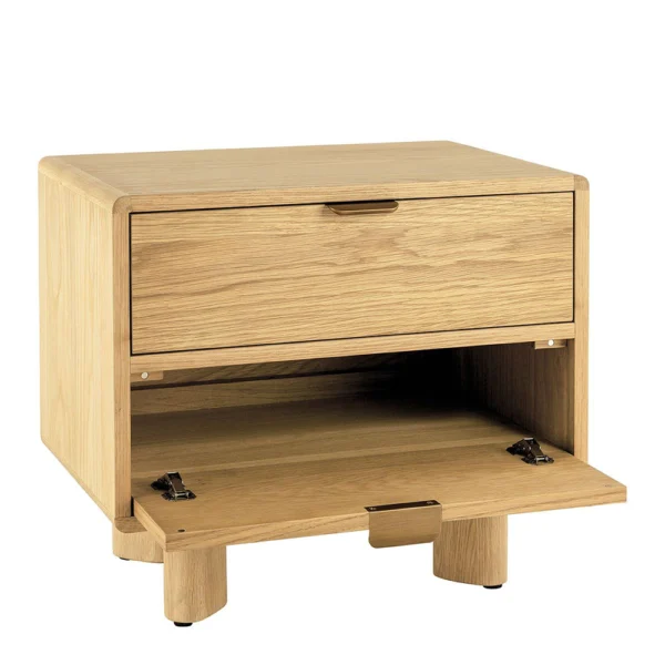 Reclaimed Rustic Light Oak Bedside Table - Image 4