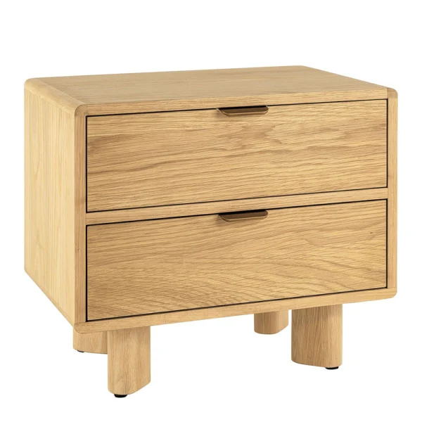 Reclaimed Rustic Light Oak Bedside Table - Image 2