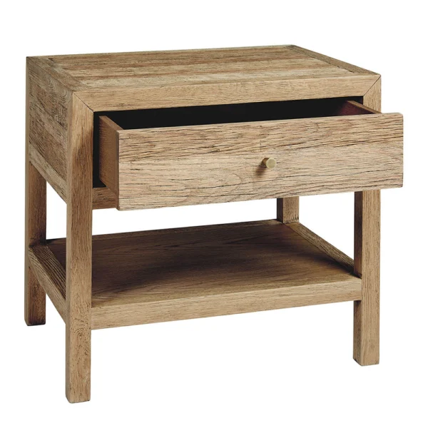 Natural Wood Grain Bedside Table - Image 4