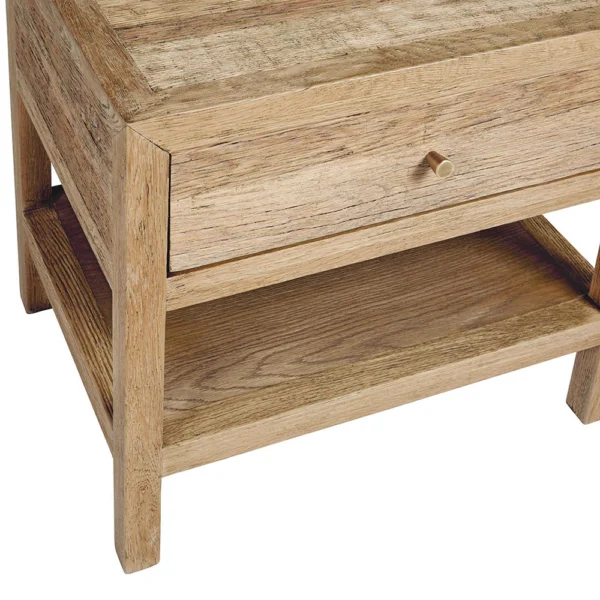 Natural Wood Grain Bedside Table - Image 3