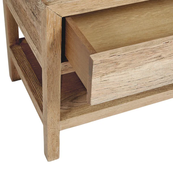 Natural Wood Grain Bedside Table - Image 5