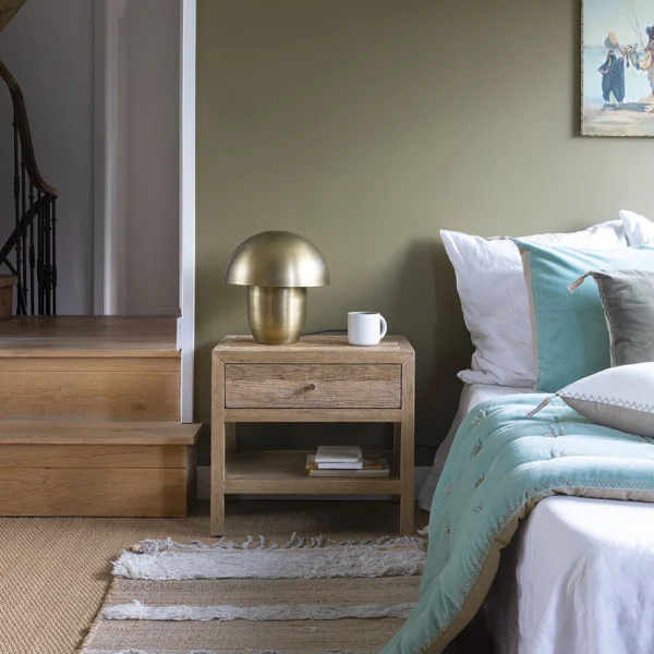 Natural Wood Grain Bedside Table - Image 7