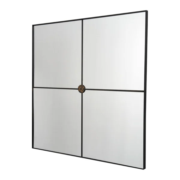Sophisticated Black Metal Square Mirror - Image 2
