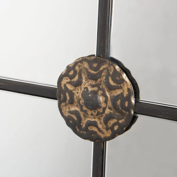 Sophisticated Black Metal Square Mirror - Image 4