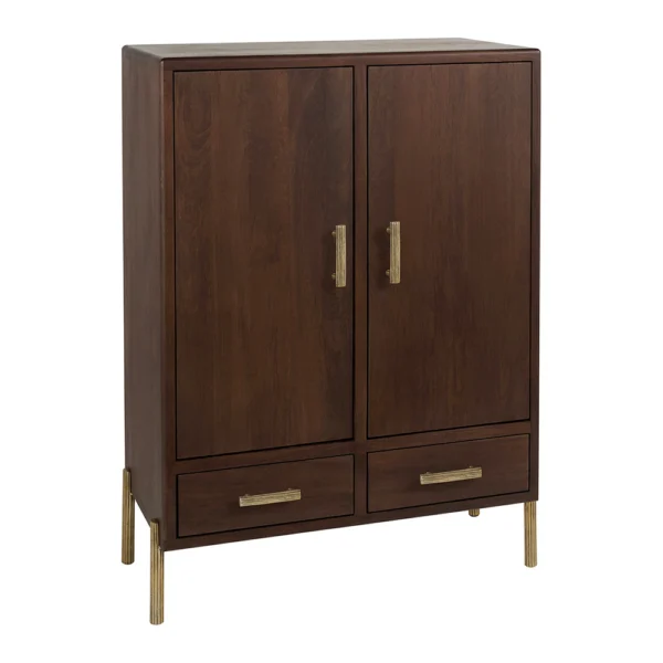 High Sideboard in Waxed Mango Wood with Walnut Finish - Image 4