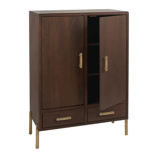 High Sideboard in Waxed Mango Wood with Walnut Finish - Image 2
