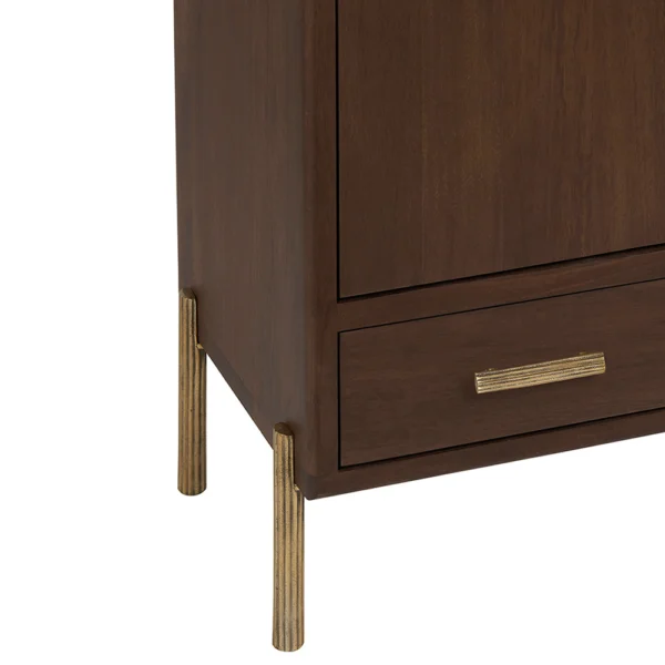 High Sideboard in Waxed Mango Wood with Walnut Finish - Image 3