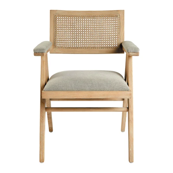 Timeless Elegant Linen Seat High Armchair - Available in Two Colours