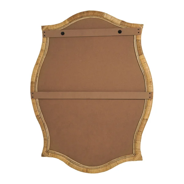Elegant Curved Hand-Woven Rattan Mirror - Image 3