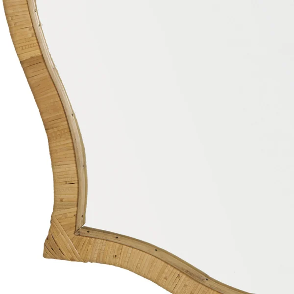 Elegant Curved Hand-Woven Rattan Mirror - Image 2