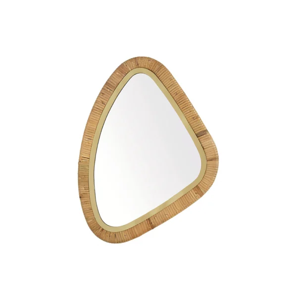 Rattan and Gold-plated Metal with Brass Finish Mirror - Available in Two Sizes - Image 2
