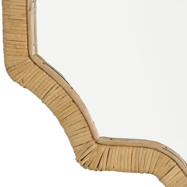 Refined Curved Hand-Woven Rattan Mirror - Image 2