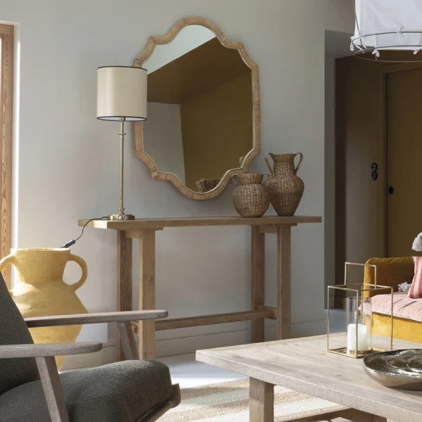 Refined Curved Hand-Woven Rattan Mirror - Image 4