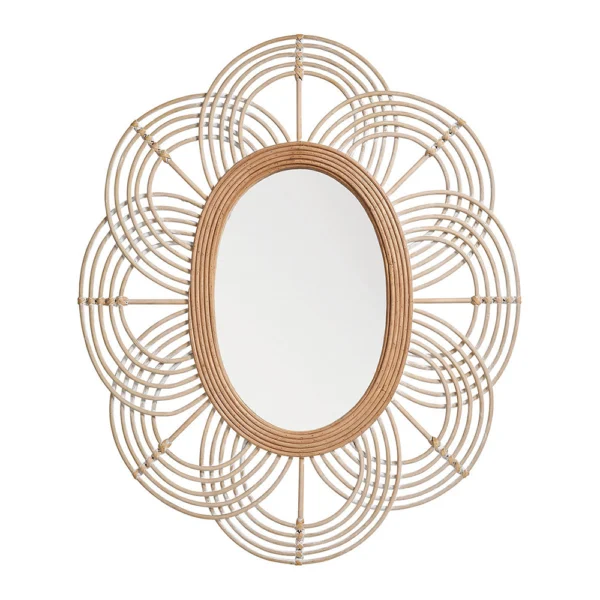 Sole Elegant Rattan Mirror - Available in Two Shapes - Image 2