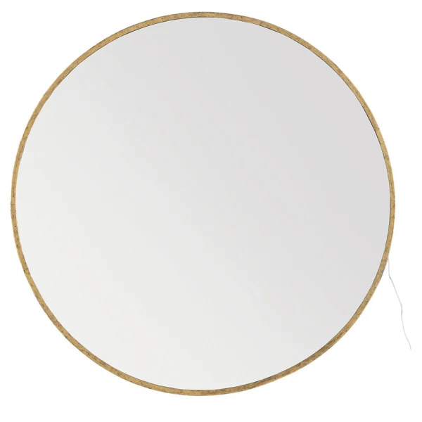 Elegant Illuminated Mirror in Brass-Finished Metal - Available in Two Shapes