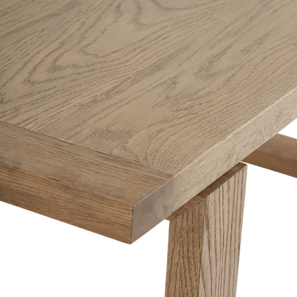 Solid Geometric Oak Wood Table - Image 4