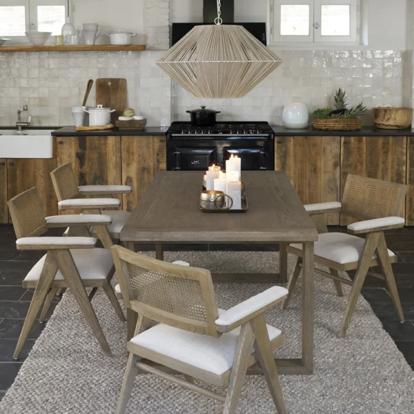 Solid Geometric Oak Wood Table - Image 5